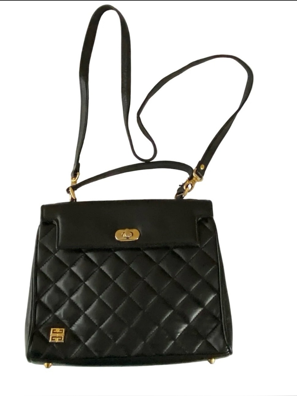 AUTHENTIC VINTAGE GIVENCHY QUILTED LEATHER HANDBAG